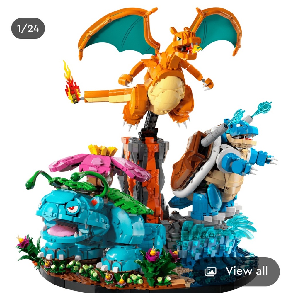 LEGO Venusaur, Charizard and Blastoise on back order